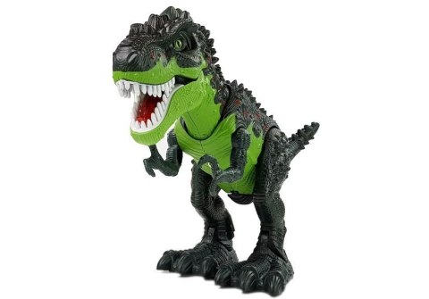 LEAN Toys Dinozaur Na Baterie Składa Jaja Zieje Ogniem Para Wodna Zielony