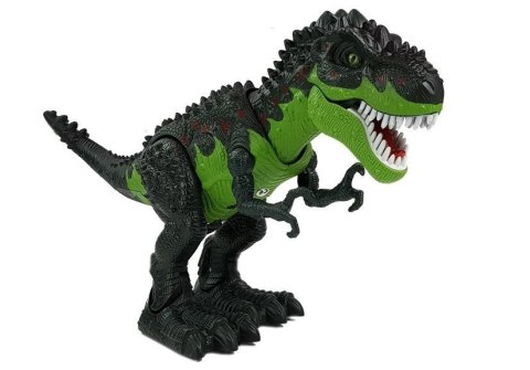 LEAN Toys Dinozaur Na Baterie Składa Jaja Zieje Ogniem Para Wodna Zielony