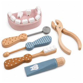 LEAN Toys Drewniany Zestaw Dentystyczny Narzędzia Mały Lekarz Stomatolog