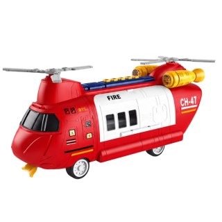 LEAN Toys Duży Samolot Transportowy Rozkładany Strażacki Z Pojazdami Światła Dźwięki
