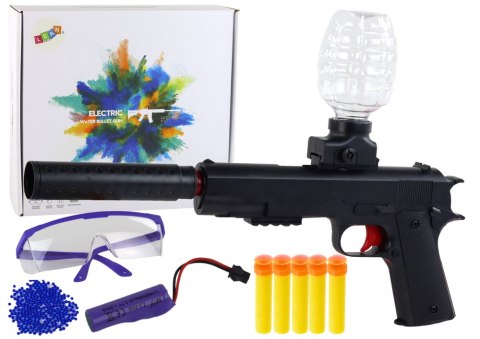 LEAN Toys Elektryczny Pistolet Na Kulki Wodne Strzałki Okulary Czarny