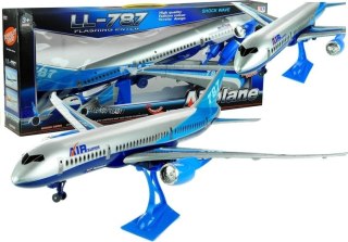 LEAN Toys Granatowy Samolot Napęd Stojaczek 69 cm