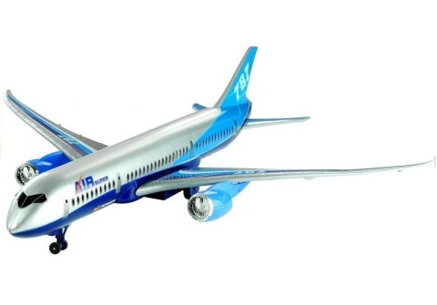LEAN Toys Granatowy Samolot Napęd Stojaczek 69 cm