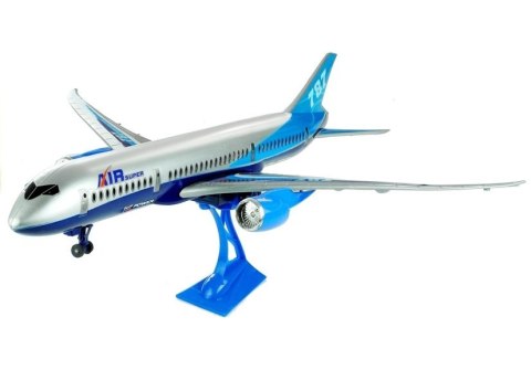 LEAN Toys Granatowy Samolot Napęd Stojaczek 69 cm