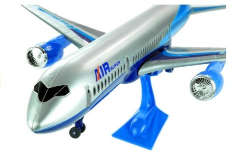 LEAN Toys Granatowy Samolot Napęd Stojaczek 69 cm