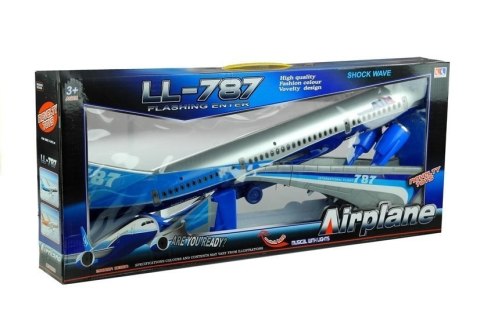 LEAN Toys Granatowy Samolot Napęd Stojaczek 69 cm