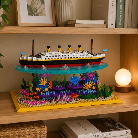 LEAN Toys Klocki Konstrukcyjne Statek Titanic Na Rafie Koralowej 3892 el.
