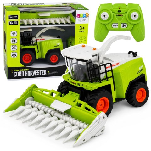 LEAN Toys Kombajn Z Hederem Do Kukurydzy Zdalnie Sterowany RC Światła Dźwięki 1:24