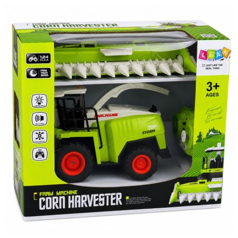 LEAN Toys Kombajn Z Hederem Do Kukurydzy Zdalnie Sterowany RC Światła Dźwięki 1:24