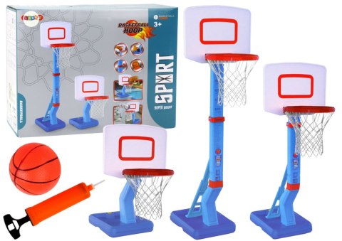 LEAN Toys Kosz do Koszykówki Regulowany Piłka Pompka 138cm Niebieski