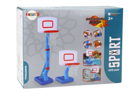 LEAN Toys Kosz do Koszykówki Regulowany Piłka Pompka 138cm Niebieski
