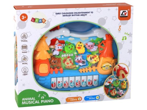 LEAN Toys Pianinko Panel Edukacyjny Nauka Angielskiego Motyw Wsi Zwierzątka