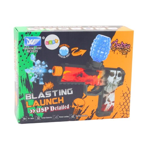 LEAN Toys Pistolet Automatyczny Na Kulki Wodne Żelowe Czaszka