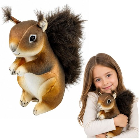 LEAN Toys Pluszowa Wiewiórka Maskotka Przytulanka Realistyczna Brązowe 22 cm