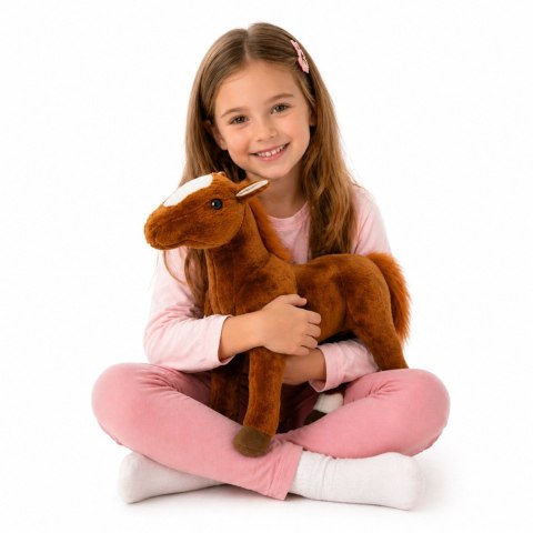 LEAN Toys Pluszowy Koń Pluszak Maskotka Przytulanka Brązowy 40cm x 37cm