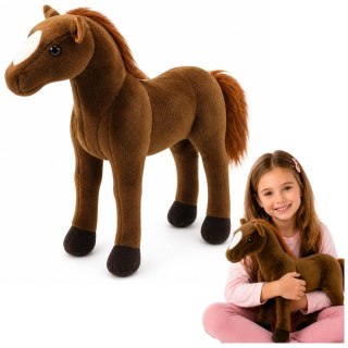LEAN Toys Pluszowy Koń Pluszak Maskotka Przytulanka Ciemnobrązowy 40cm x 37cm