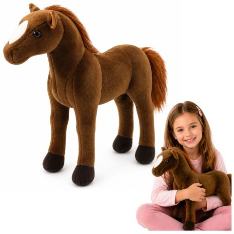 LEAN Toys Pluszowy Koń Pluszak Maskotka Przytulanka Ciemnobrązowy 40cm x 37cm
