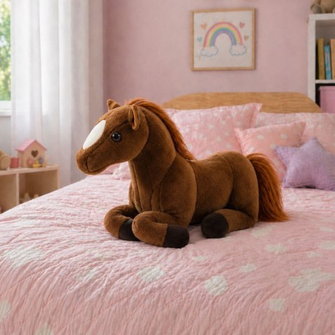 LEAN Toys Pluszowy Koń Pluszak Maskotka Przytulanka Ciemnobrązowy 40cm x 37cm