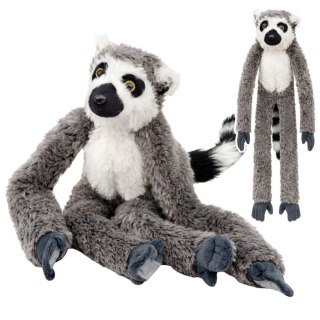 LEAN Toys Pluszowy Lemur Maskotka Przytulanka Łapki Z Rzepami Do Zawieszenia 50 cm