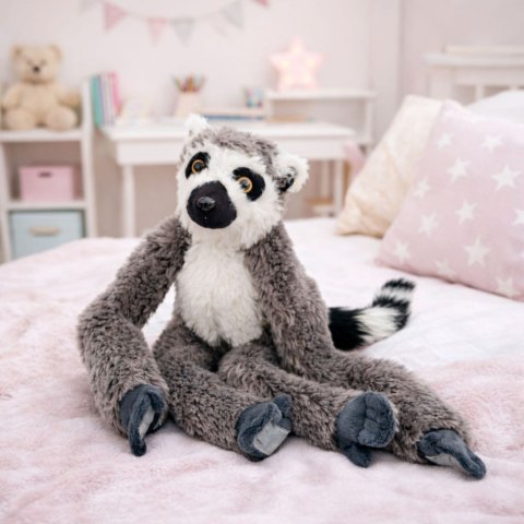 LEAN Toys Pluszowy Lemur Maskotka Przytulanka Łapki Z Rzepami Do Zawieszenia 50 cm