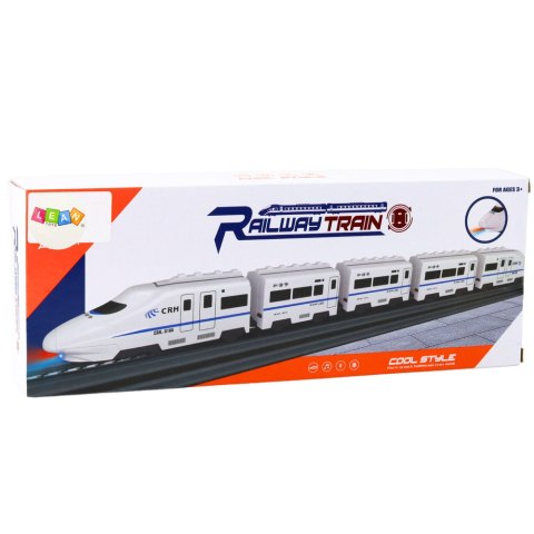LEAN Toys Pociąg Kolejka Interaktywna Wagony Dźwięki Światła Biały 62cm