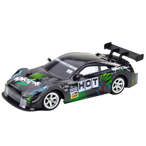 LEAN Toys Samochód Wyścigowy Auto Do Driftu RC Czarno Zielone 30km/h 1:16