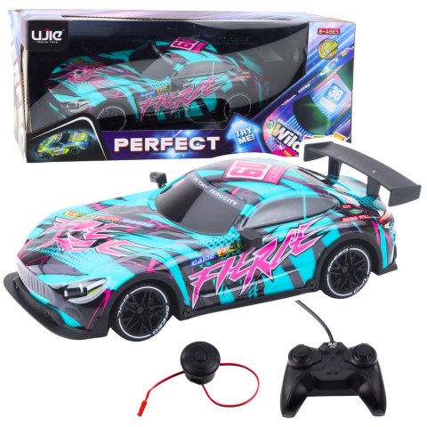 LEAN Toys Samochód Wyścigowy Zdalnie Sterowane RC Podświetlana Karoseria Turkusowy