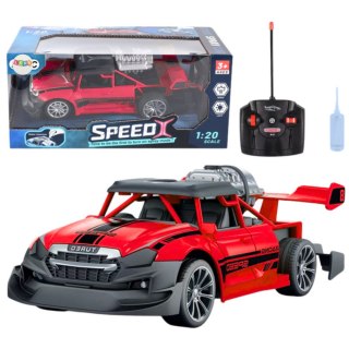 LEAN Toys Samochód Zdalnie Sterowany RC 1:20 Światła Efekt Dymny Czerwony