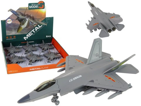 LEAN Toys Samolot Myśliwski Napęd Frykcyjny 1:72 Ciemny Szary