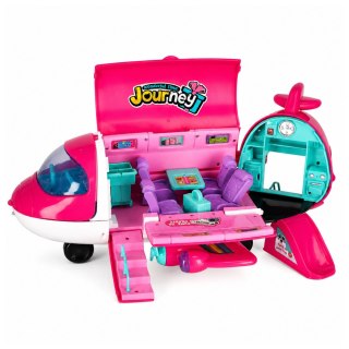 LEAN Toys Samolot Pasażerski Dla Lalek Rozkładany 2w1 Lalka Akcesoria Różowy
