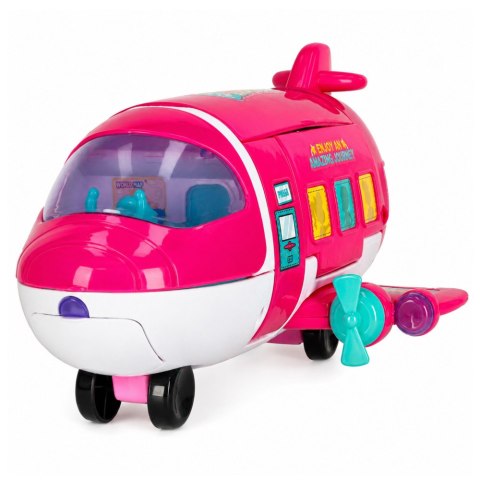 LEAN Toys Samolot Pasażerski Dla Lalek Rozkładany 2w1 Lalka Akcesoria Różowy