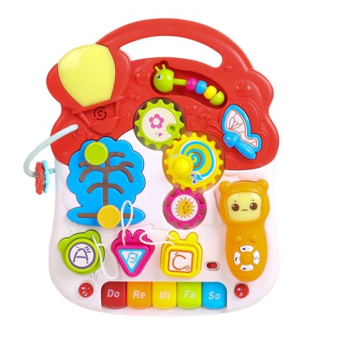 LEAN Toys Stolik Interaktywny Edukacyjny Dla Malucha Światła Dźwięki Kolorowy 6w1