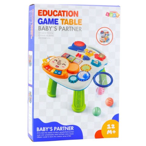 LEAN Toys Stolik Interaktywny Edukacyjny Dla Malucha Światła Dźwięki Kolorowy 6w1