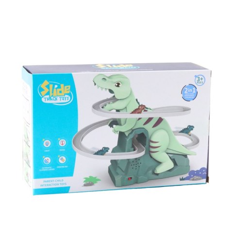 LEAN Toys Tor Zjeżdżalnia Wspinaczka Dinozaurów Kolejka Światła Dźwięki