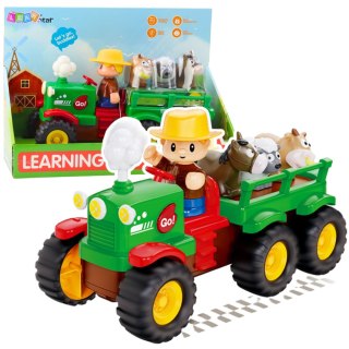 LEAN Toys Traktor Edukacyjny Interaktywny Dla Malucha Zwierzęta Światła Dźwięki