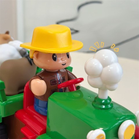 LEAN Toys Traktor Edukacyjny Interaktywny Dla Malucha Zwierzęta Światła Dźwięki