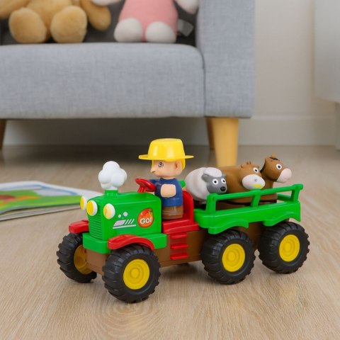 LEAN Toys Traktor Edukacyjny Interaktywny Dla Malucha Zwierzęta Światła Dźwięki