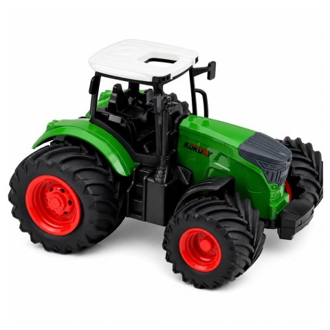 LEAN Toys Traktor Rolniczy Farmerski Z Pługiem Wieloskibowym Gumowe Koła Zielony 1:24