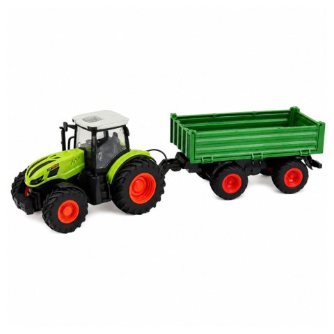 LEAN Toys Traktor Rolniczy Z Przyczepą Wywrotką Zdalnie Sterowany RC Zielony 1:24
