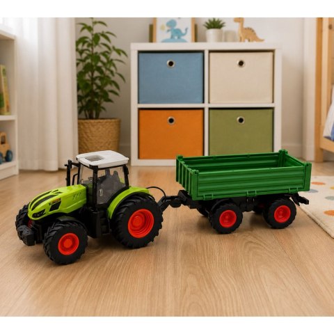 LEAN Toys Traktor Rolniczy Z Przyczepą Wywrotką Zdalnie Sterowany RC Zielony 1:24
