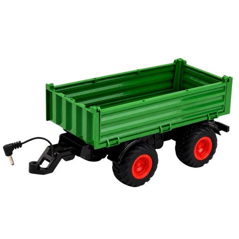 LEAN Toys Traktor Rolniczy Z Przyczepą Wywrotką Zdalnie Sterowany RC Zielony 1:24