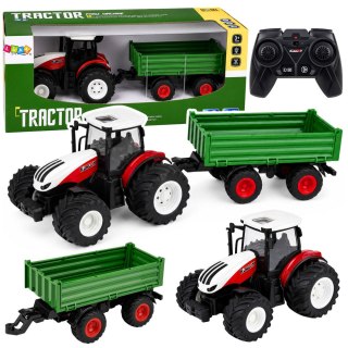 LEAN Toys Traktor Rolniczy Z Przyczepą Wywrotką Zdalnie Sterowany Światła Dźwięk 1:24