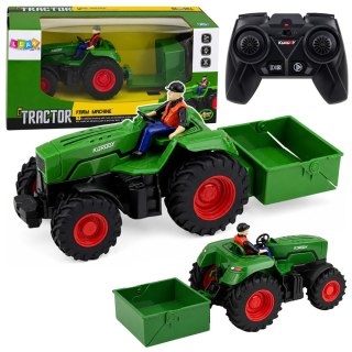 LEAN Toys Traktor Rolniczy Zdalnie Sterowany RC Z Przyczepą Skrzyniową Rolnik 1:24