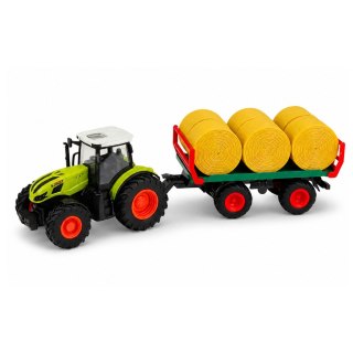 LEAN Toys Traktor Rolniczy Zdalnie Sterowany RC z Przyczepą Bale Siana Światła 1:24