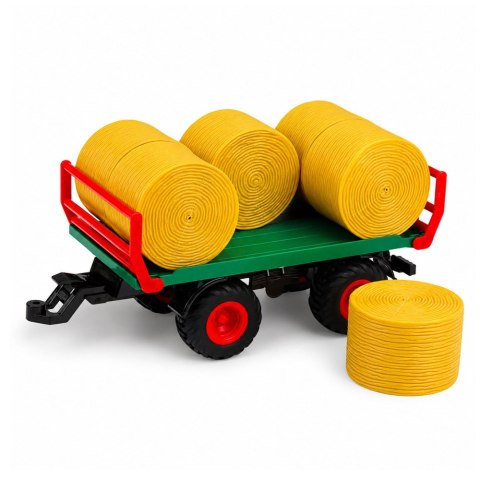 LEAN Toys Traktor Rolniczy Zdalnie Sterowany RC z Przyczepą Bale Siana Światła 1:24