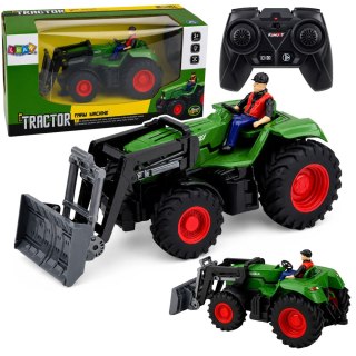 LEAN Toys Traktor Rolniczy Ze Spychaczem i Rolnikiem Zdalnie Sterowany RC 1:24