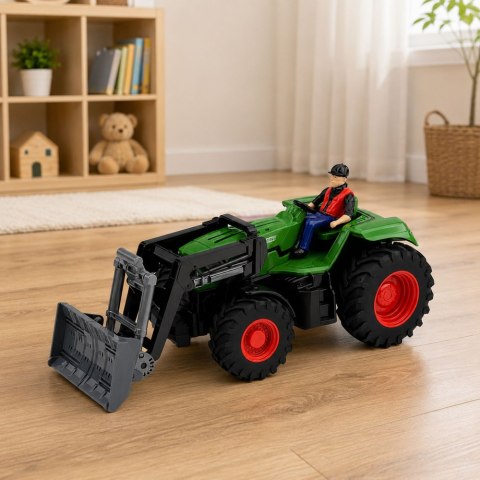 LEAN Toys Traktor Rolniczy Ze Spychaczem i Rolnikiem Zdalnie Sterowany RC 1:24