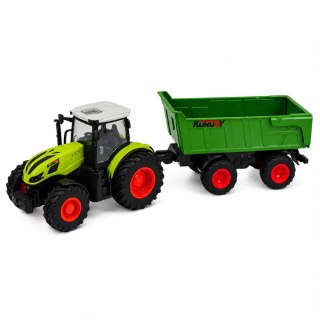 LEAN Toys Traktor Rolniczy z Przyczepa Wywrotką Zdalnie Sterowany RC Światła 1:24