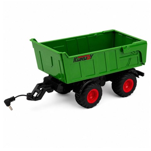 LEAN Toys Traktor Rolniczy z Przyczepa Wywrotką Zdalnie Sterowany RC Światła 1:24