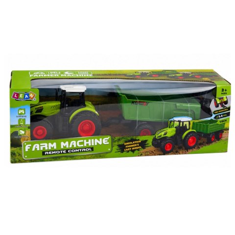LEAN Toys Traktor Rolniczy z Przyczepa Wywrotką Zdalnie Sterowany RC Światła 1:24